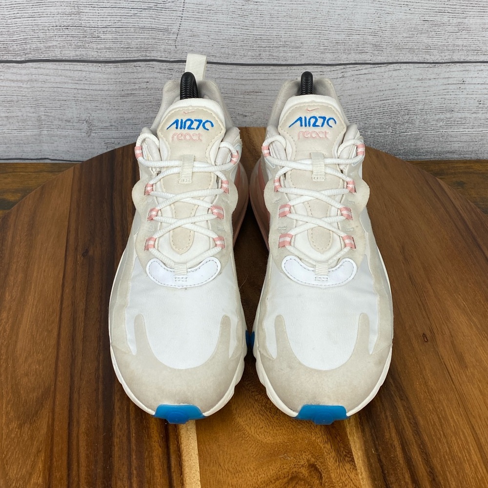 Nike Air Max 270 React Summit White Light Pink Shoes AO4971-100 Women’s Size 8 - Picture 8 of 12